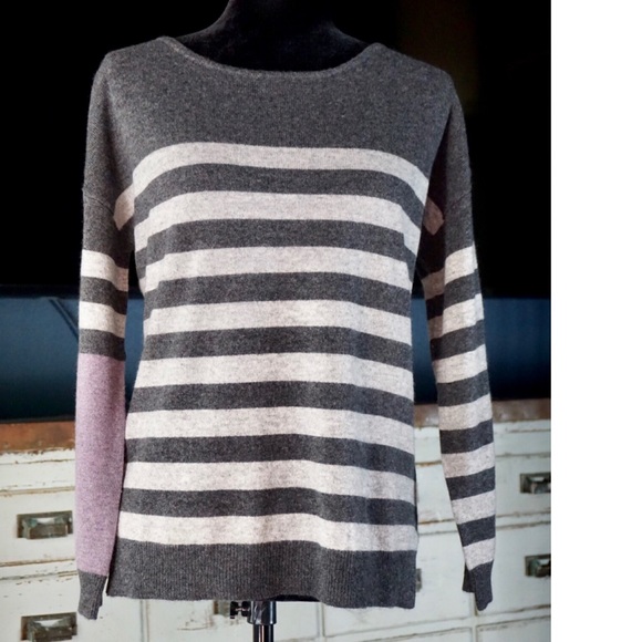 Knyt & Lynk Sweaters - Knyt & Lynk Striped 100% Cashmere Sweater
